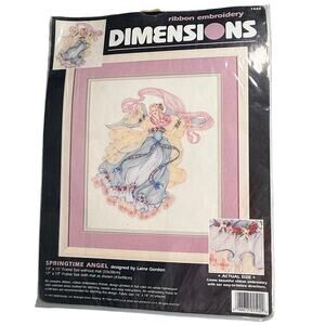 Dimensions Springtime Angel Ribbon Embroidery Kit 1502 Vintage 1997 Unopened